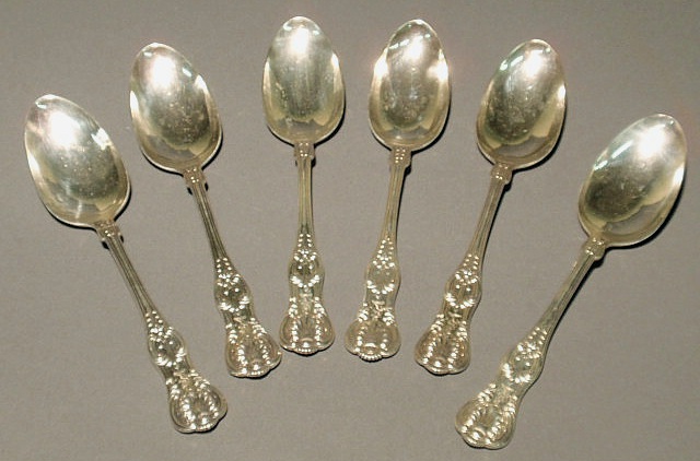 Appraisal: Six Dominick Haff Kings pattern tablespoons sterling silver engraved with