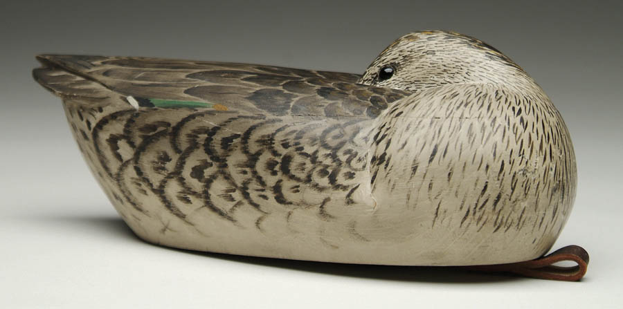 Appraisal: CONTEMPORARY CARVED SLEEPING TEAL DECOY BY GRAYSON CHESSER Grayson Chesser