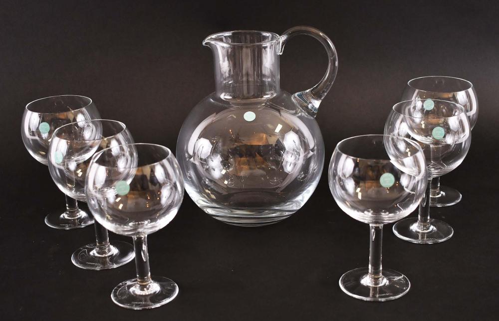 Appraisal: TIFFANY CO COLORLESS GLASS DRINKS SERVICEModern Retailed Tiffany Co Each