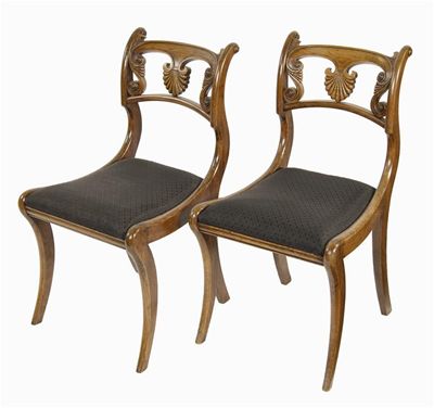 Appraisal: A pair of Regency simulated rosewood side chairs in the