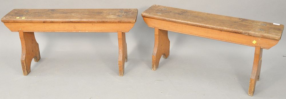 Appraisal: Pair of primitive style benches ht in wd in Provenance