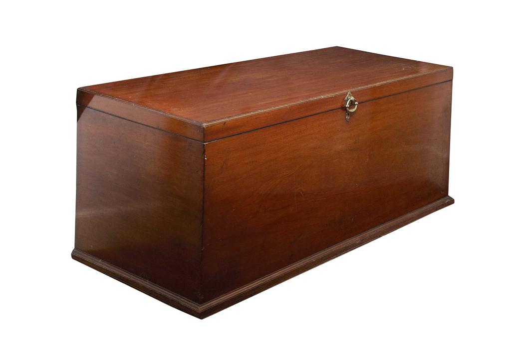 Appraisal: VICTORIAN MAHOGANY BLANKET CHEST LATE TH CENTURY the hinged rectangular