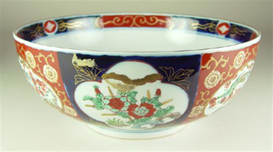 Appraisal: Oriental Bowl Bowl with blue floral decoration with sailing ship