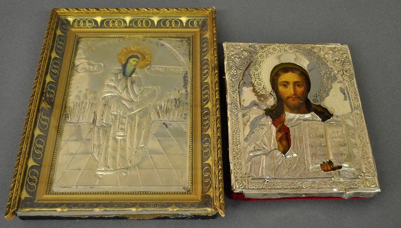 Appraisal: - Two Russian icons As found Largest h x w