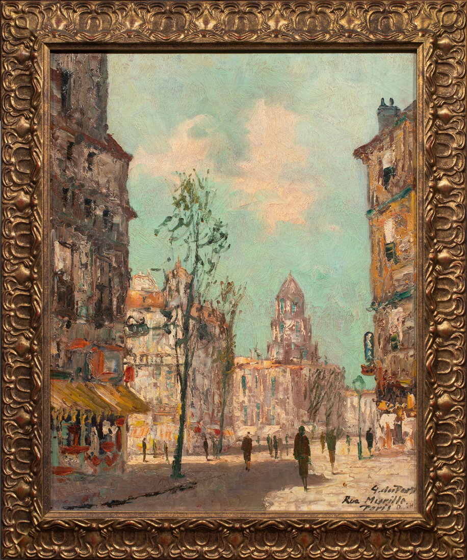 Appraisal: PAINTING RUE MURILLO STREET SCENE French School th century Rue