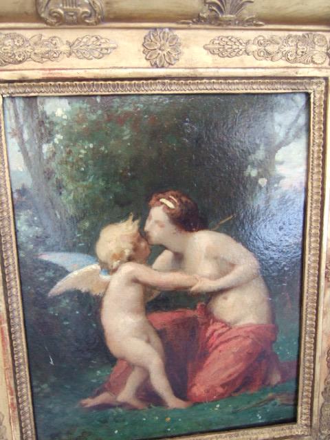 Appraisal: French School th century Cupid and Venus oil on board