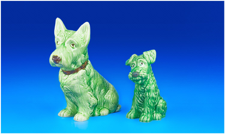 Appraisal: Sylvac Green Glazed Figure Of A Seated Terrier Model No