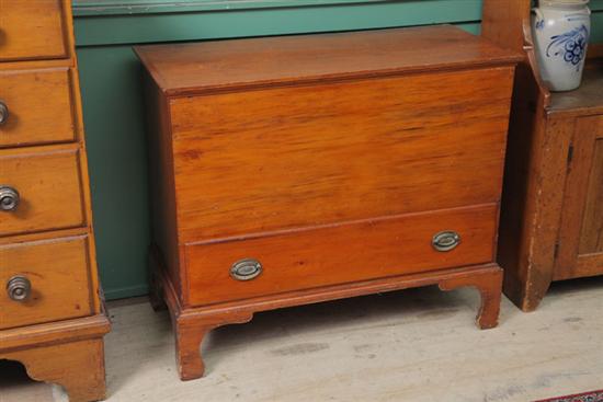 Appraisal: MULE CHEST Pine having a lower drawer with bale handles