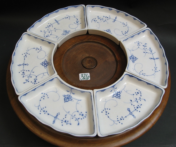 Appraisal: VILLEROY BOCH DRESDEN PORCELAIN LAZY SUSAN blue and white divided