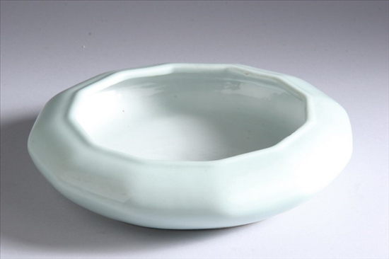 Appraisal: CHINESE CELADON PORCELAIN BRUSH WASHER Kangxi six-character underglazed blue mark