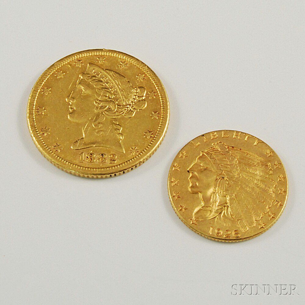 Appraisal: Two American Gold Coins an Liberty coin and a Indian