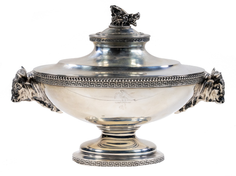 Appraisal: TIFFANY CO SILVER BOAR'S HEAD TUREEN Mid- th c Tiffany