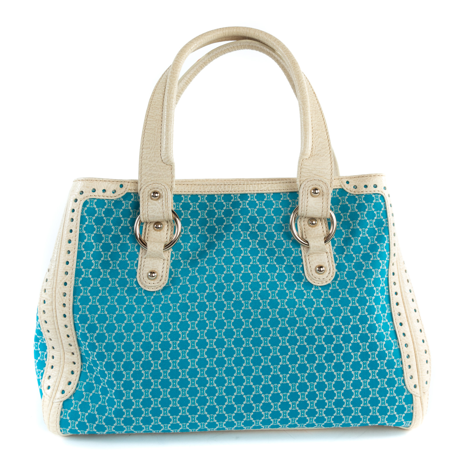 Appraisal: A CELINE TRIOMPHE TOTE A blue Macadam canvas Celine Triomphe