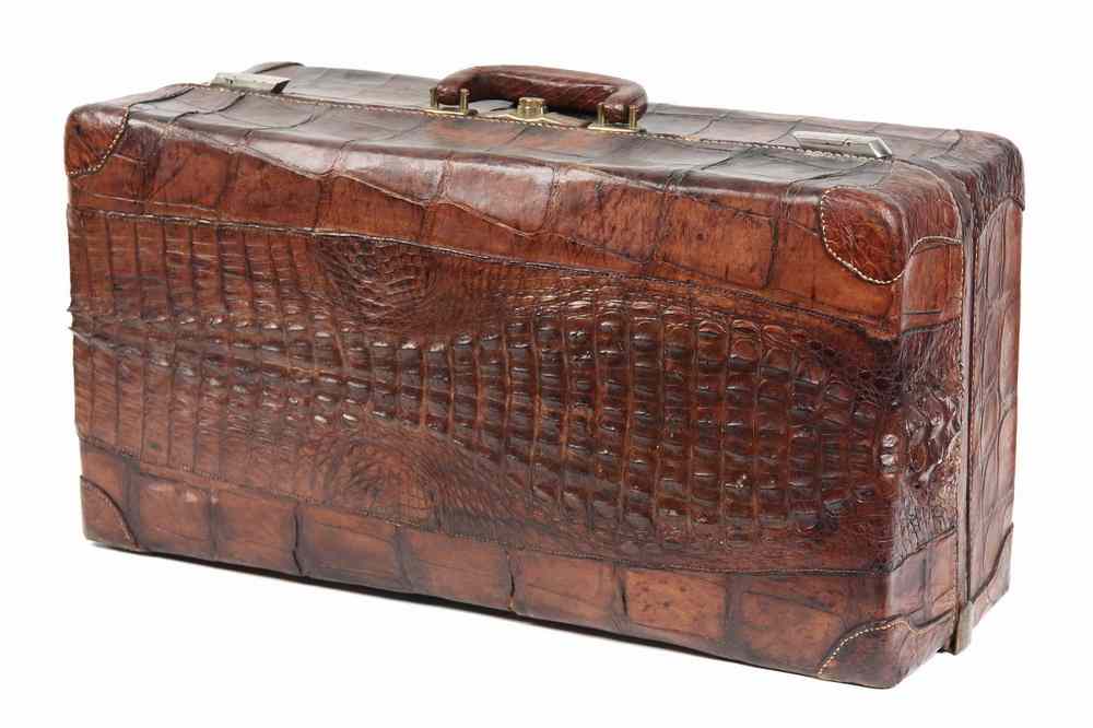 Appraisal: ALLIGATOR SUITCASE - s Alligator Suitcase made up from very