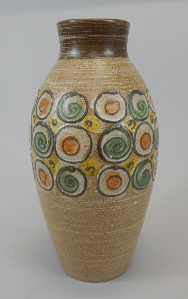 Appraisal: A Denby Studio ware vase decorated with multi coloured swirls