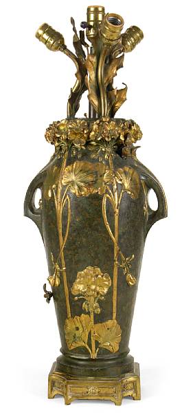 Appraisal: An Art Nouveau patinated and gilt bronze vase late th