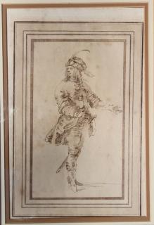 Appraisal: After th c French Standing Cavalier Lithograph Image in h