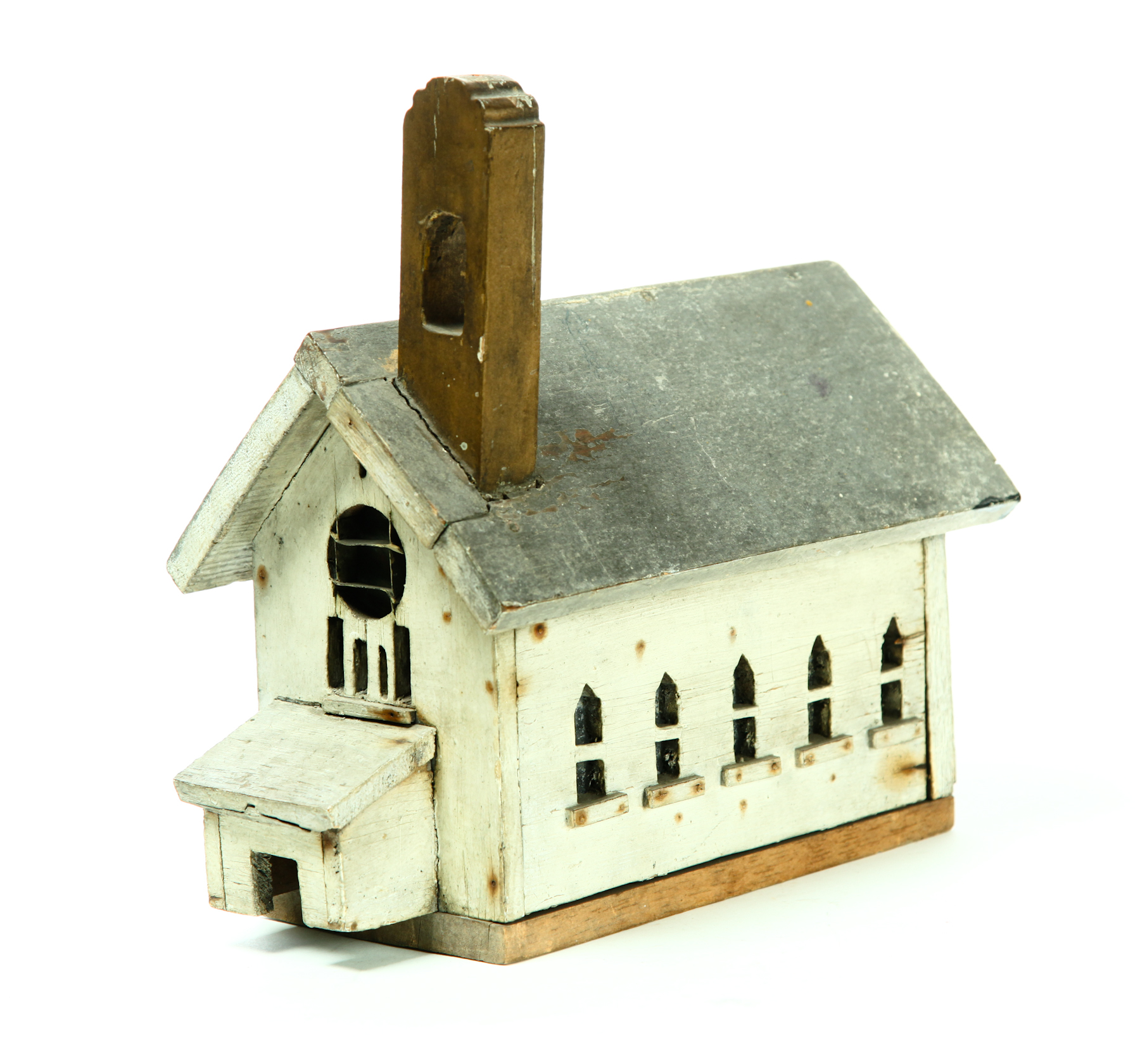 Appraisal: FOLK ART CHURCH American early th century wood and glass