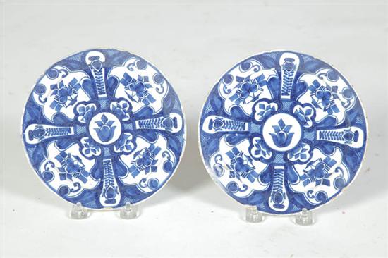 Appraisal: PAIR OF DELFT PLATES Probably England th century White tin