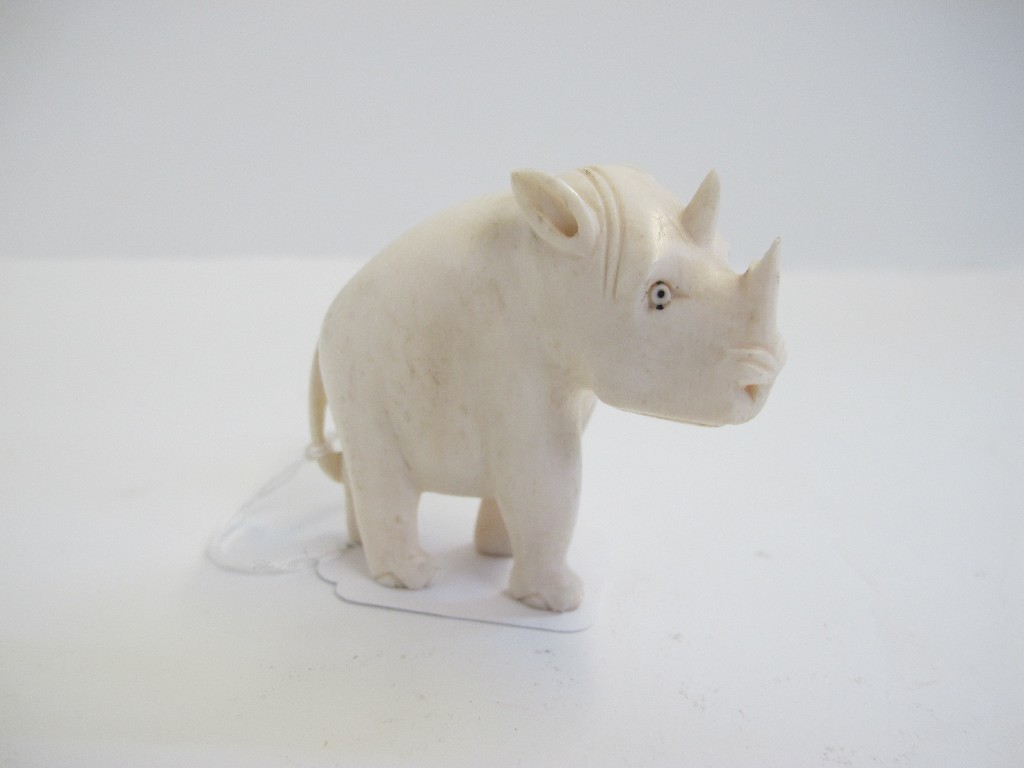 Appraisal: An ivory figure of a rhino