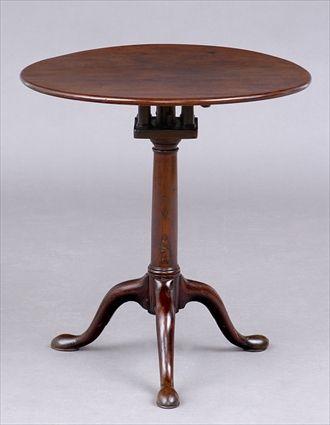 Appraisal: AMERICAN QUEEN ANNE MAHOGANY TILT-TOP TRIPOD TABLE The plain top