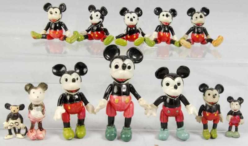 Appraisal: Lot of Celluloid Disney Mickey Mouse Figures Description Japanese Various