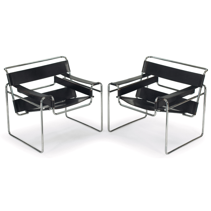 Appraisal: Marcel Breuer Wassily chairs pair by Gavina for Knoll International