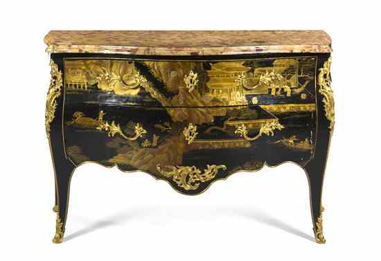 Appraisal: A Louis XV Gilt Bronze and Lacquered Commode Andre-Antoine Lardin