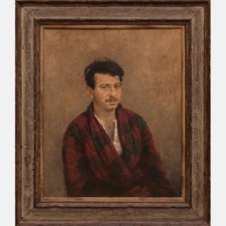 Appraisal: Herbert Steinberg - Early Self Portrait Oil on canvas Signed