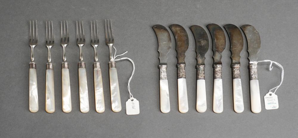 Appraisal: Set of Six Mother of Pearl Handle Cheese Knives and