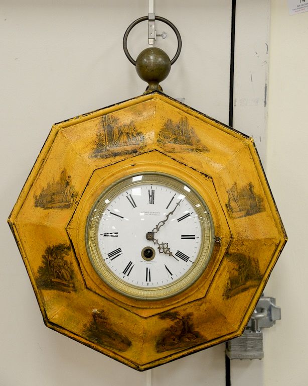 Appraisal: French tole clock Henry Lepaute Rue De Rivoli Paris paint