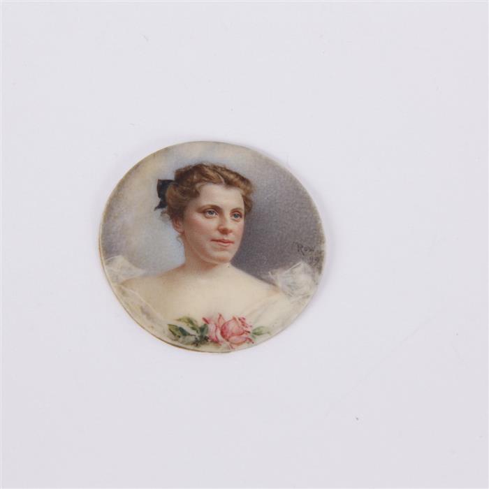 Appraisal: J Staples Rowe American - Handpainted Portrait Miniature on Ivory