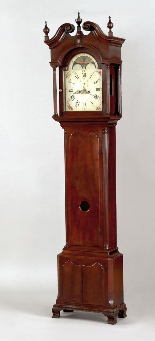 Appraisal: New Brunswick New Jersey Chippendale cherry tall case clock ca