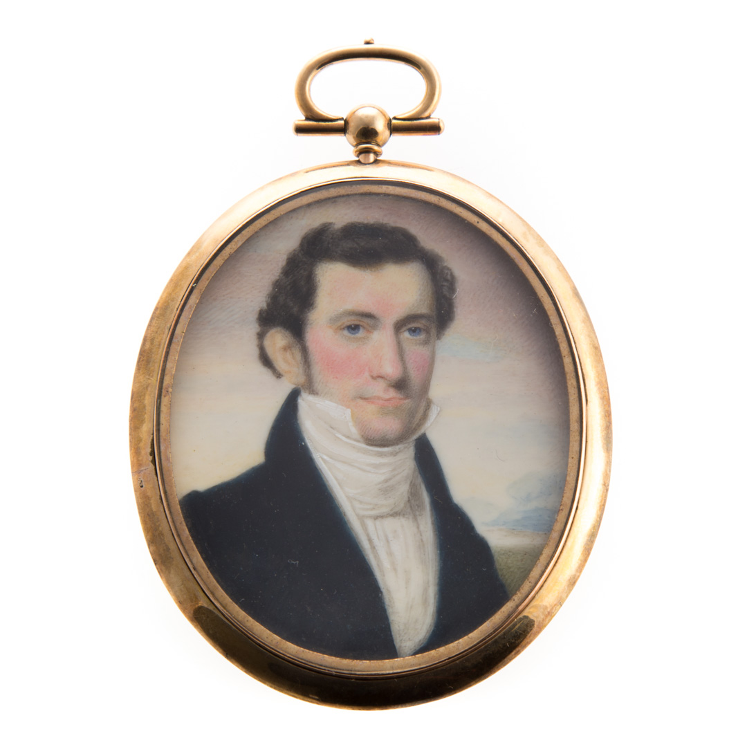 Appraisal: American School Portrait miniature of gentleman circa miniature portrait of