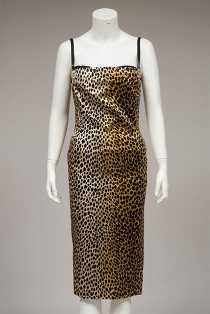 Appraisal: Dolce Gabbana cheetah print bra-top cocktail dress contemporary Silk blend