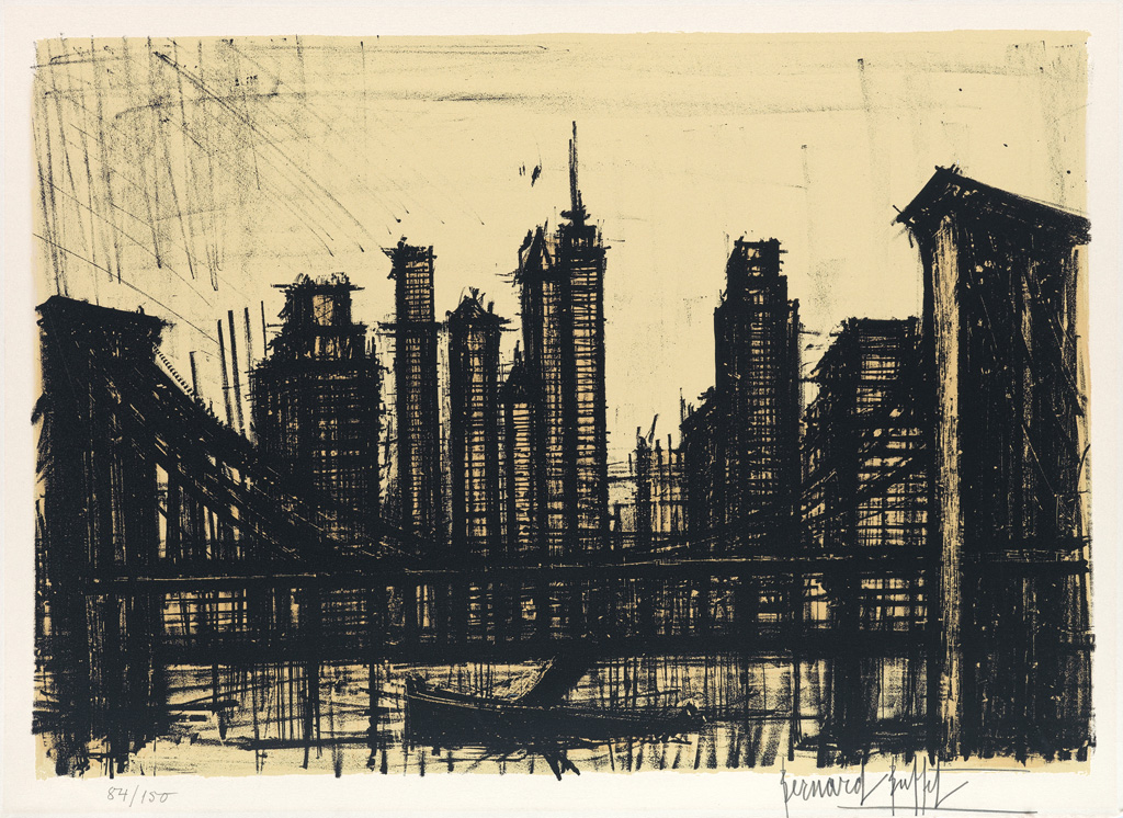 Appraisal: BERNARD BUFFET New York VI Color lithograph x mm x