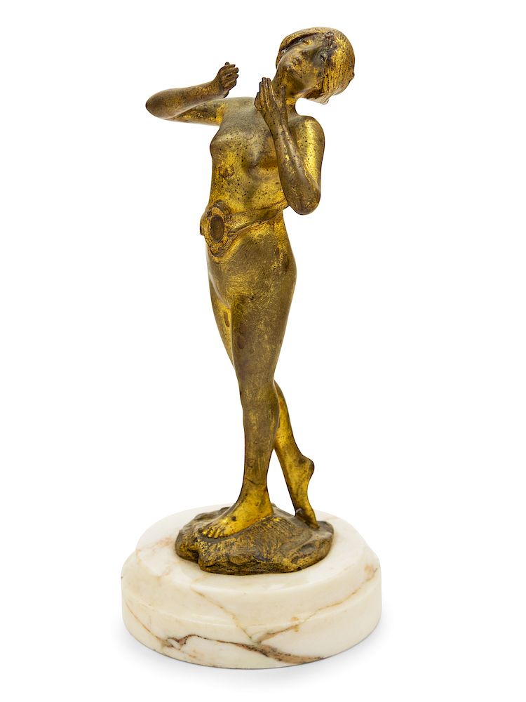 Appraisal: A Gilt Bronze Figure Height overall inches A Gilt Bronze