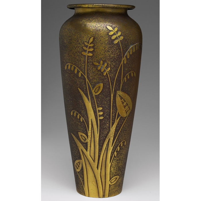 Appraisal: Silver Crest vase large form bronze