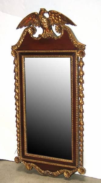 Appraisal: A George II style parcel gilt mahogany mirror early th