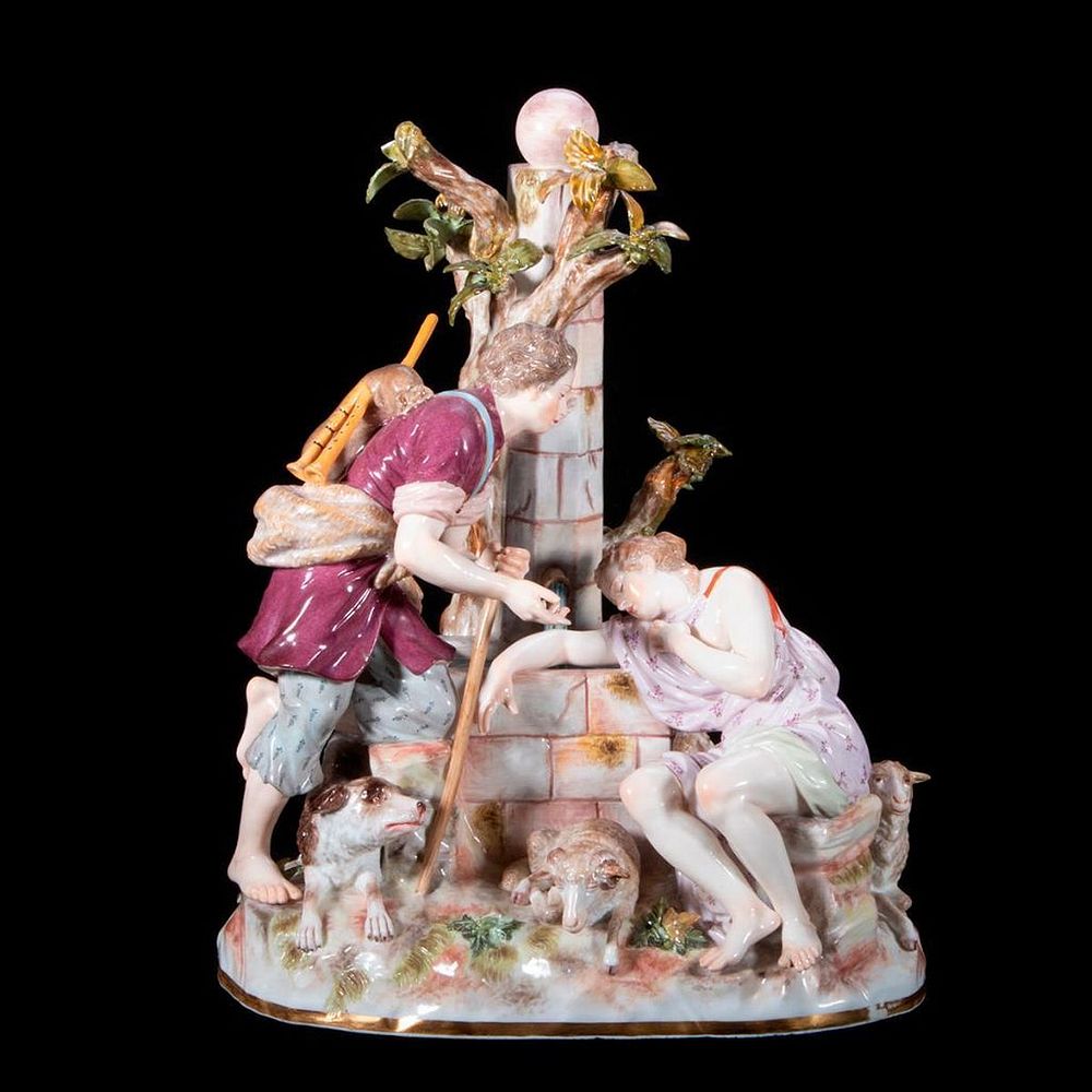 Appraisal: Meissen Figural Group Meissen Figural Group of young lovers at