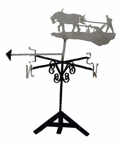 Appraisal: A LARGE OLD WROUGHT IRON WEATHER VANE with painted horse