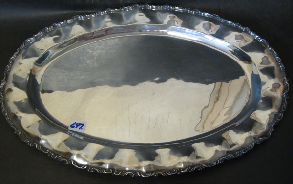 Appraisal: STERLING SILVER HAND CRAFTED OVAL SERVING PLATTER marked Mexico with