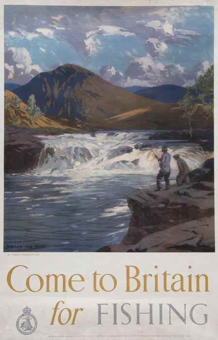 Appraisal: WILKINSON Norman - COME TO BRITAIN FOR FISHING lithograph in