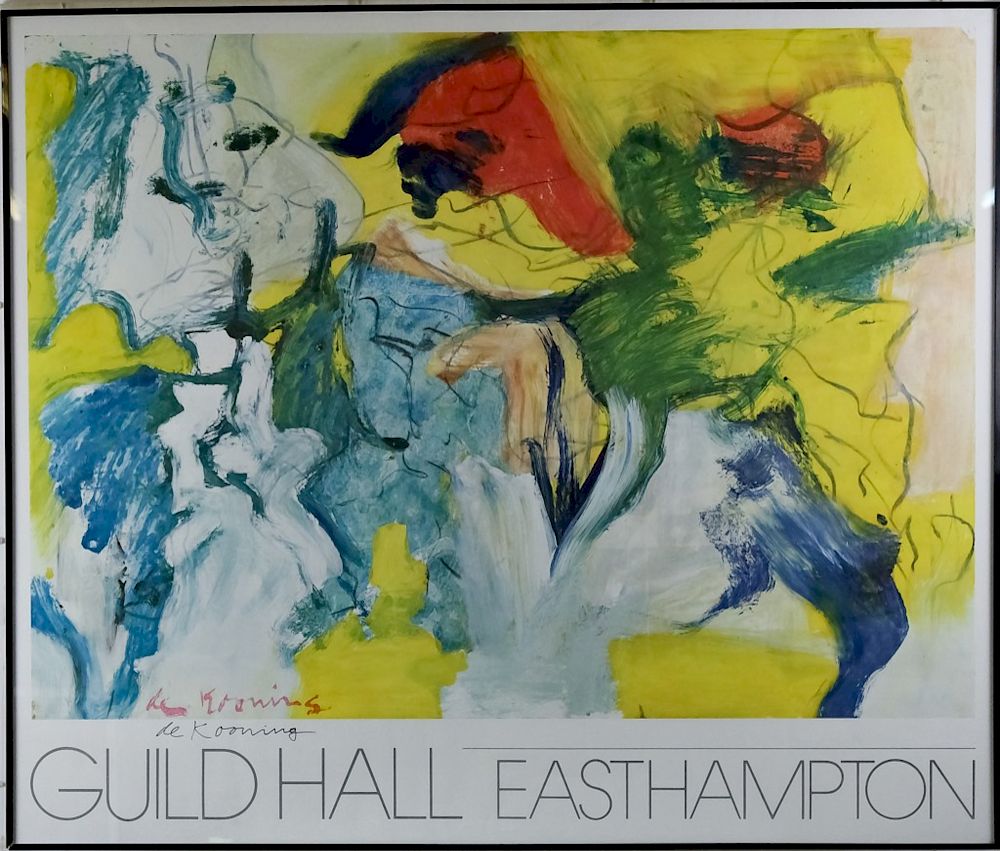 Appraisal: Hand Signed Willem De Kooning Guild Hall Poster Vintage lithographic