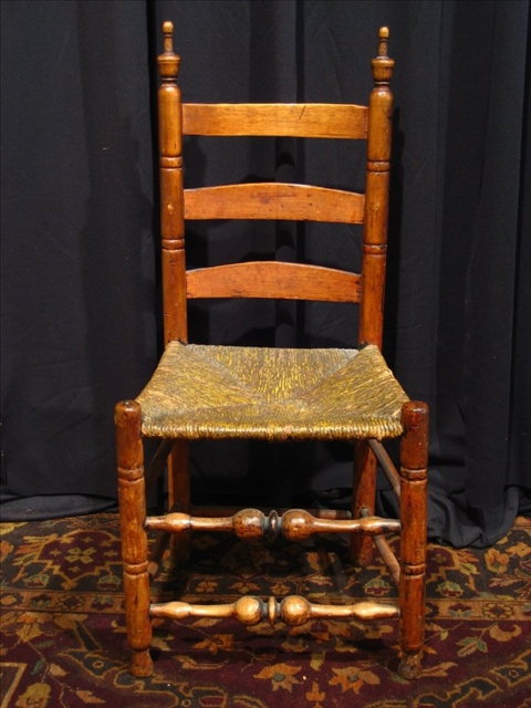 Appraisal: WILLIAM AND MARY STYLE WALNUT SIDE CHAIR The straight crest