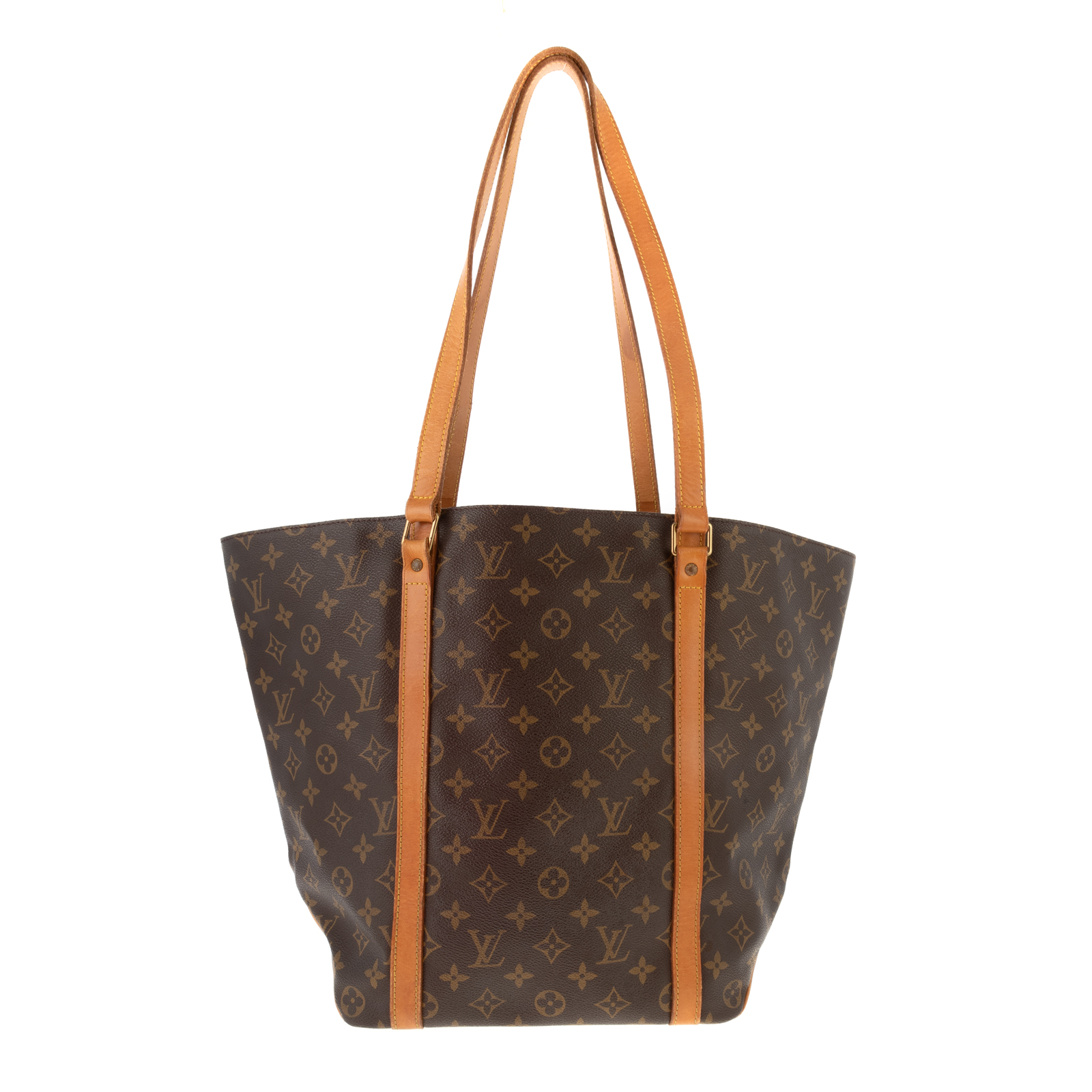 Appraisal: A LOUIS VUITTON MONOGRAM SAC SHOPPING TOTE A brown and