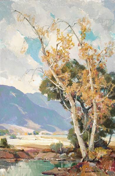 Appraisal: Orrin A White American - Autumn Trees near a Quiet