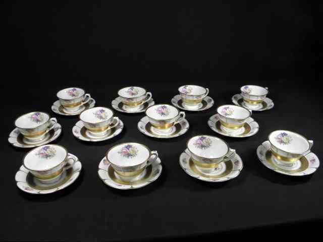 Appraisal: Set of twelve Rosenthal Bavarian porcelain cups and saucers in