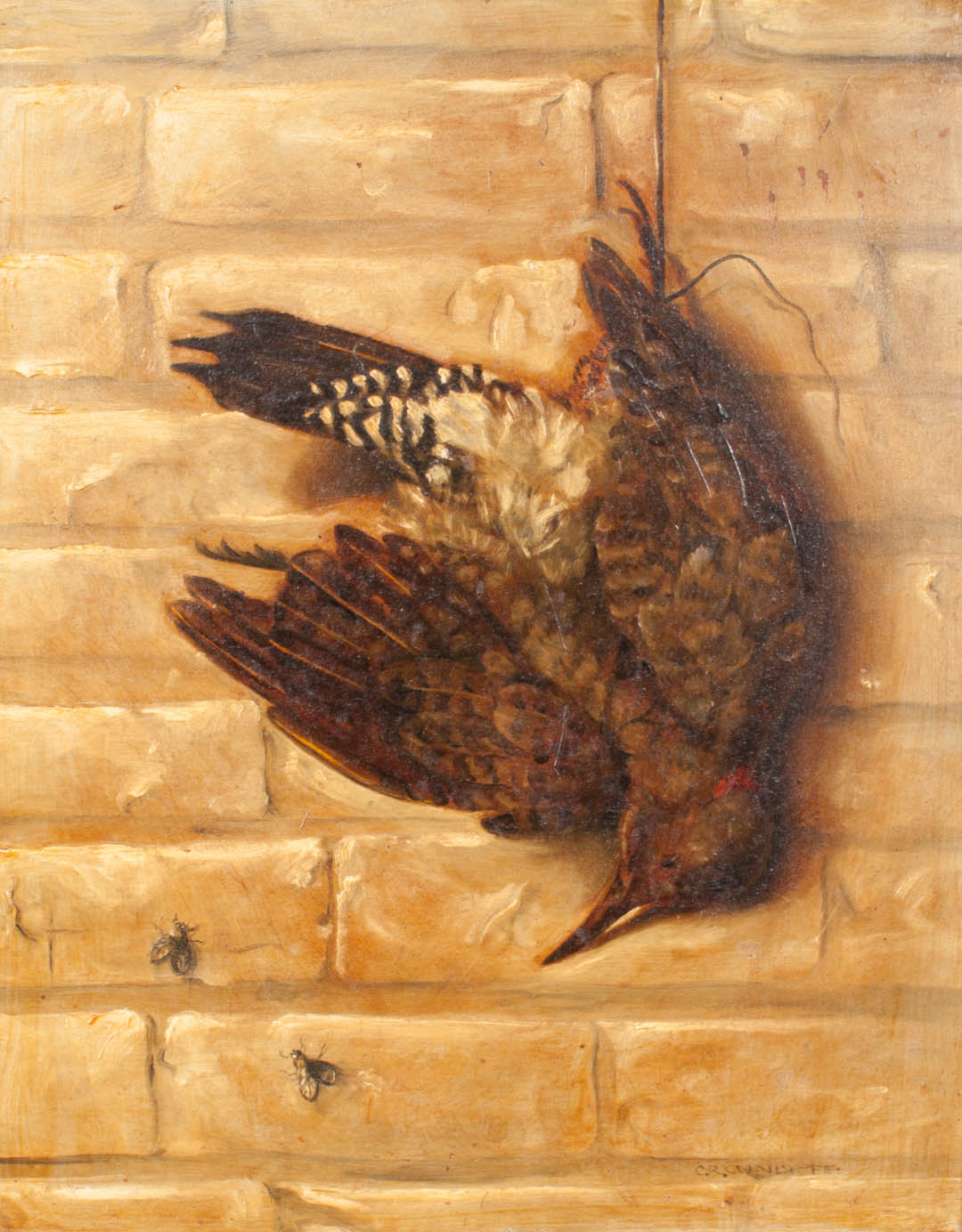 Appraisal: Carol Sheppard Hanging Game oil on board American th century