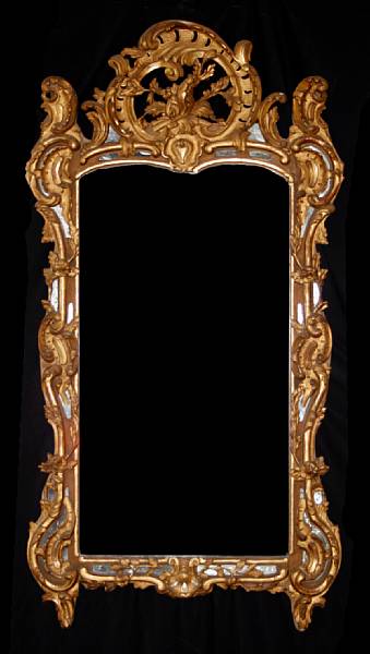 Appraisal: A R gence style giltwood mirrorlate th century The pierced